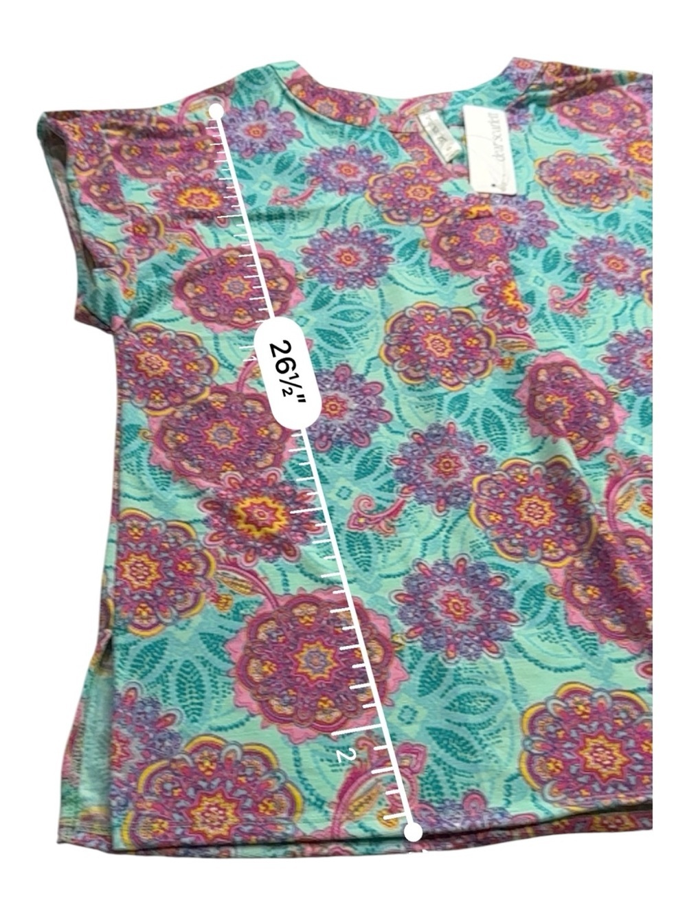 Dear Scarlett Floral Medallion Short Sleeve Blouse XL NWT - Picture 9 of 9